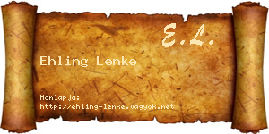 Ehling Lenke névjegykártya